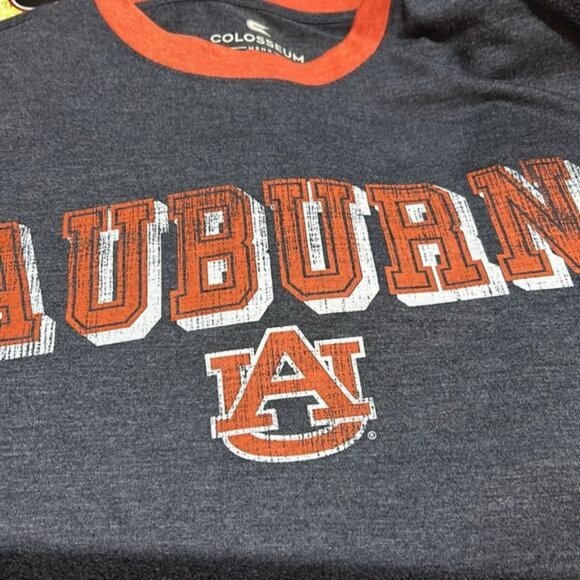 Auburn University Tigers AU Mens Ringer T-Shirt NCAA Colosseum Large New - Picture 3 of 4